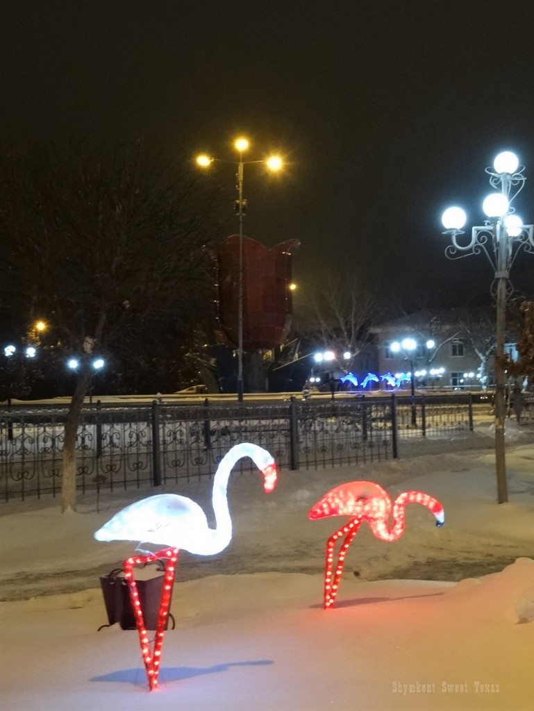 Flamands devant fontaine tulipe